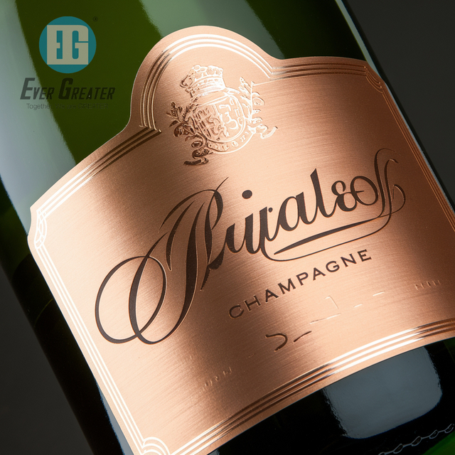 Champagnerflasche Metallic Decal Label